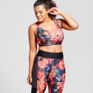Joy Lab Activewear floral & black Capri size xs